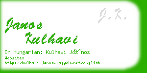 janos kulhavi business card